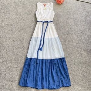 Flying tomato blue color block maxi dress